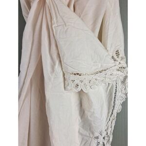 Battenburg Lace Bedskirt Dust Ruffle Twin XL Ecru 39X76X14‎ Cotton Cottagecore